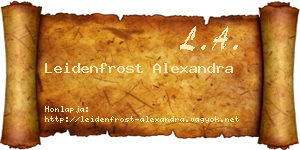 Leidenfrost Alexandra névjegykártya